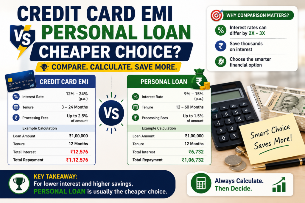 Credit Card EMI vs Personal Loan: Cheaper Choice